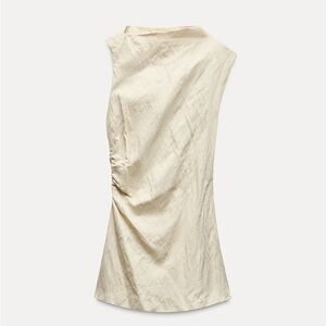 ZARA NWT Wrinkled Draped Dress ZW Collection